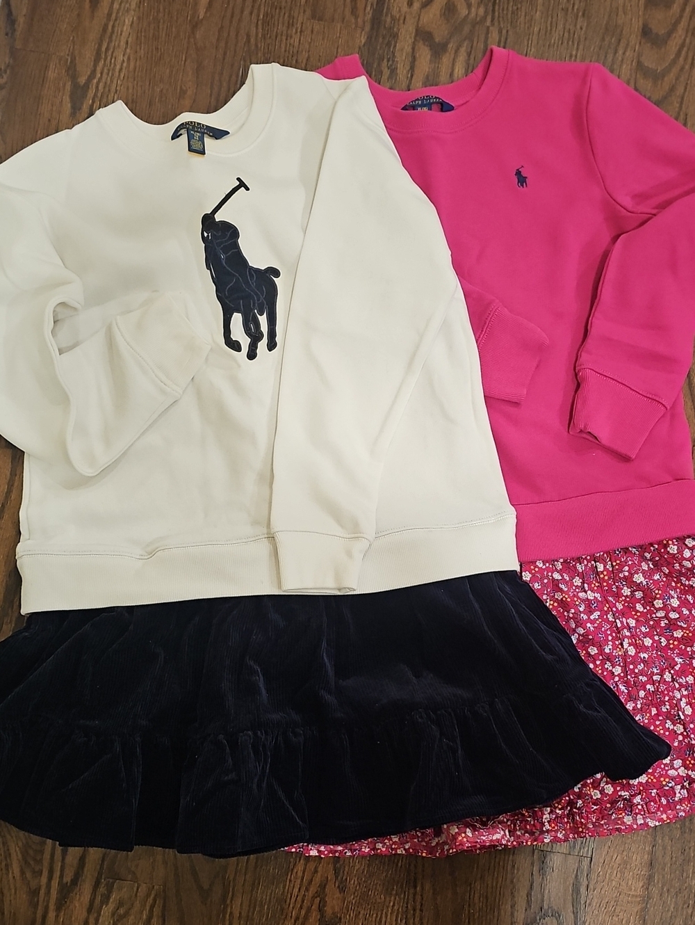 Polo by Ralph Lauren Kids Cream Crewneck Sweatshirt with Navy Logo